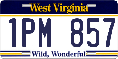 WV license plate 1PM857