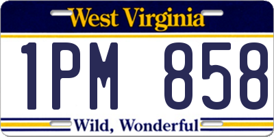 WV license plate 1PM858