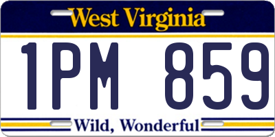 WV license plate 1PM859