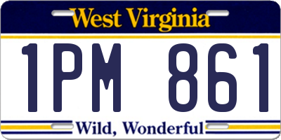WV license plate 1PM861