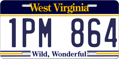 WV license plate 1PM864
