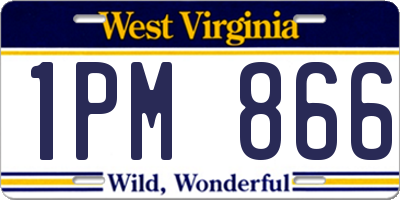 WV license plate 1PM866