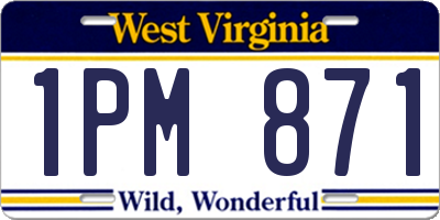 WV license plate 1PM871