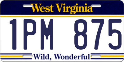 WV license plate 1PM875