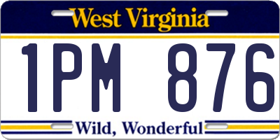 WV license plate 1PM876