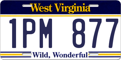 WV license plate 1PM877