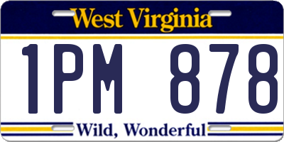 WV license plate 1PM878