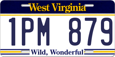 WV license plate 1PM879