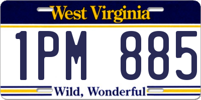 WV license plate 1PM885
