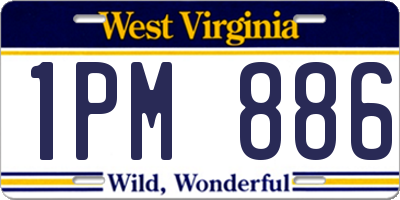 WV license plate 1PM886