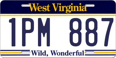 WV license plate 1PM887