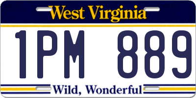 WV license plate 1PM889