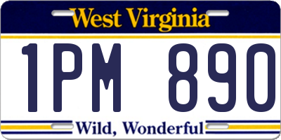 WV license plate 1PM890