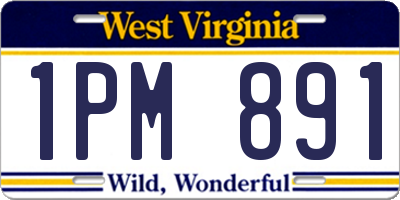 WV license plate 1PM891
