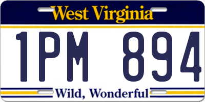 WV license plate 1PM894