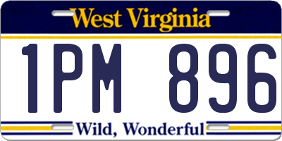 WV license plate 1PM896