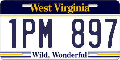 WV license plate 1PM897