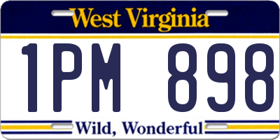 WV license plate 1PM898