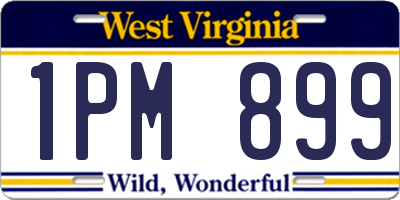 WV license plate 1PM899