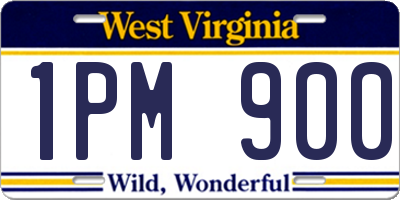WV license plate 1PM900