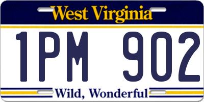 WV license plate 1PM902