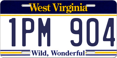 WV license plate 1PM904