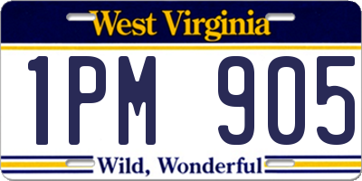 WV license plate 1PM905