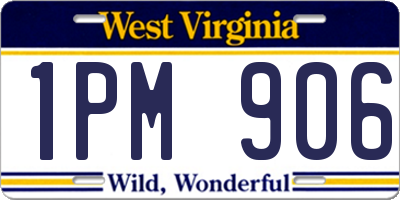 WV license plate 1PM906