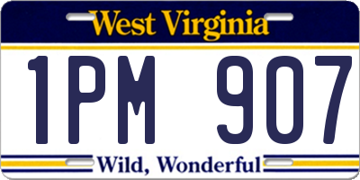 WV license plate 1PM907