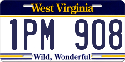 WV license plate 1PM908
