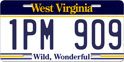WV license plate 1PM909