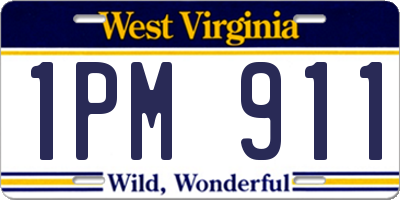 WV license plate 1PM911