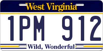 WV license plate 1PM912