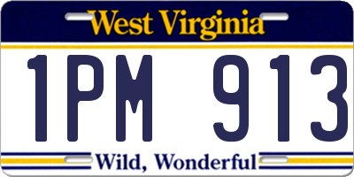WV license plate 1PM913