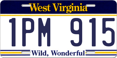 WV license plate 1PM915