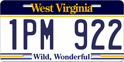 WV license plate 1PM922