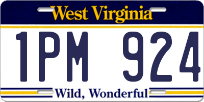 WV license plate 1PM924