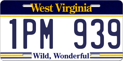 WV license plate 1PM939