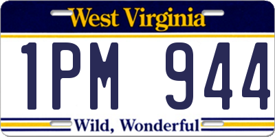 WV license plate 1PM944
