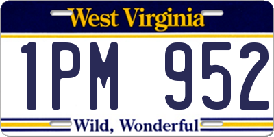 WV license plate 1PM952