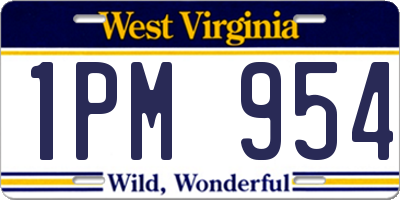 WV license plate 1PM954