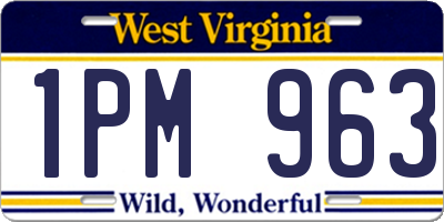 WV license plate 1PM963