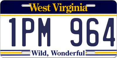 WV license plate 1PM964