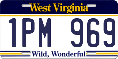 WV license plate 1PM969