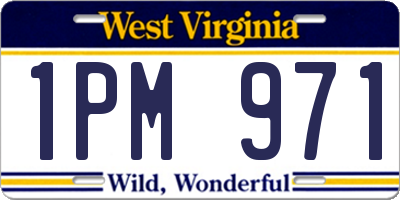 WV license plate 1PM971