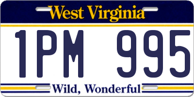 WV license plate 1PM995