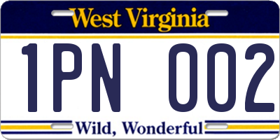 WV license plate 1PN002