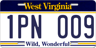 WV license plate 1PN009