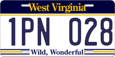 WV license plate 1PN028