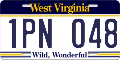 WV license plate 1PN048